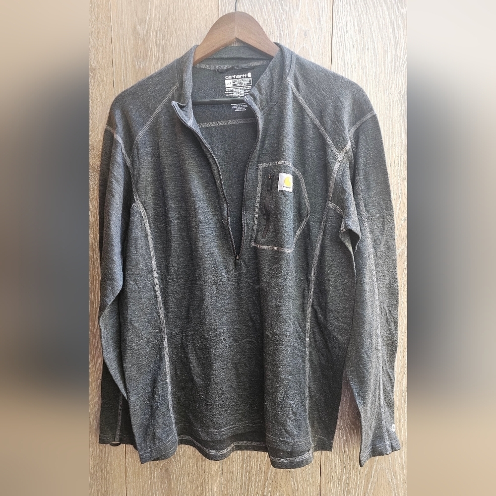Carhartt Women's Long Sleeve Tee Large Half Zip - Picture 2 of 4